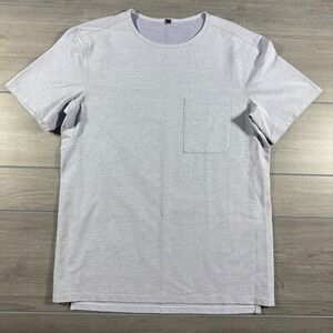 Lululemon Chest Pocket Relaxed Fit Tee - Harbor Blue / White - Medium